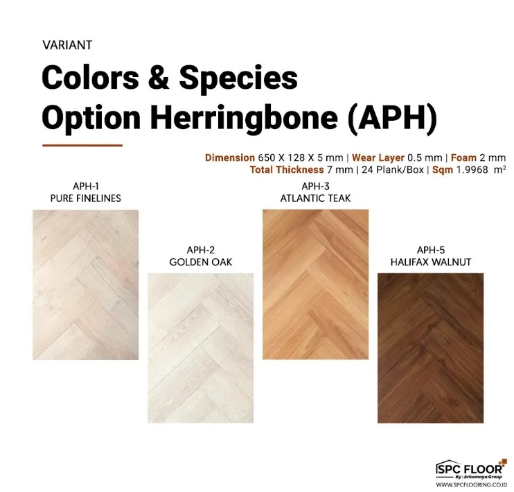Lantai SPC 7mm Herringbone | SPC Lantai Flooring 7 mm - Image 2